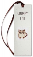 Набор для изготовления закладки с вышитым элементом Grumpy cat /N30