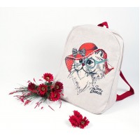 Текстильная сумка Леди в красном (основа для вышивания)