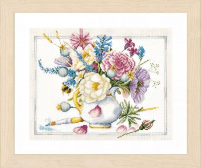 Набор для вышивания Цветы в белом горшке (Flowers in white pot)