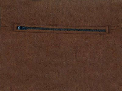Обратная сторона наволочки на молнии из польской ткани Polar (темно-коричневая) 45х45 см. Состыкованная по молнии