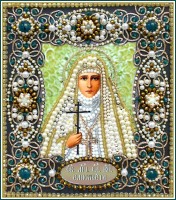 Набор для вышивания хрустальными бусинами и настоящими камнями икона Святая Елизавета /77-и-61