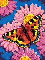 Раскраска (рисование по номерам) Цветы и бабочки