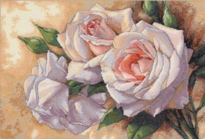 Набор для вышивания крестом Белые розы