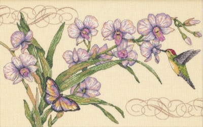 Набор для вышивания Орхидеи и колибри