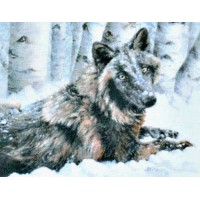 Набор для вышивания крестом Белла черная волчица (Bella Black Wolf) /22047