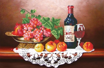 Кристальная мозаика (алмазная вышивка) Вино с фруктами