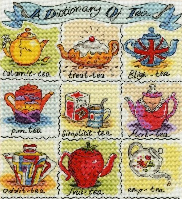 Набор для вышивания крестом Чайная библиотека (A Dictionary of Tea)