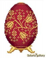 Яйцо Фаберже Золотые цветы на красном
