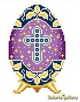 Яйцо Фаберже Серебряный крест на фиолетовом /6116-04