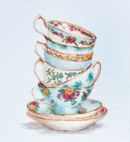 Бирюзовые чайные чашки /B2325