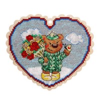 Валентинка -Медвежонок с букетом