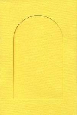 Открытка-паспарту с окошком - арка желтая (100x150 мм)