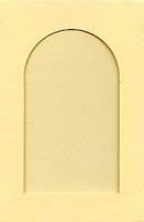 Открытка-паспарту с окошком - арка желтая, рогожка (100x150 мм)