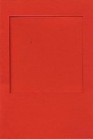 Открытка-паспарту с окошком - квадрат красный   (10x15 см)