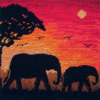 Силуеты слонов (Elephant Silhouette) /5678-5017