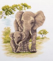 Мать и дитя. Слоны /J-7208