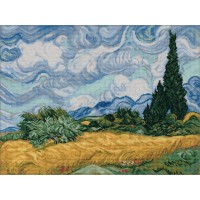 Пшеничное поле с кипарисами /MET-7347