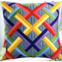 Набор для вышивания подушки Цветные диагонали на сером /PN-0010865(1530-2001)
