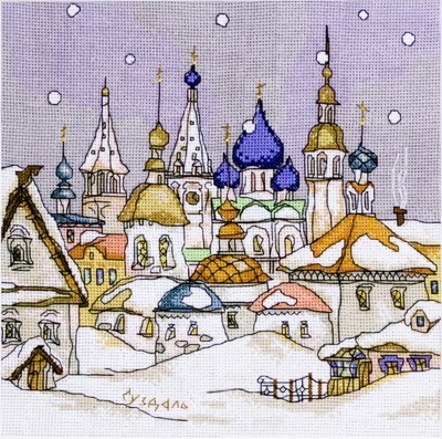 Набор для вышивания Снегопад в городе, по мотивам произведений Татьяны Мавриной