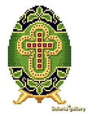 Яйцо Фаберже Рубиновый крест на зеленом