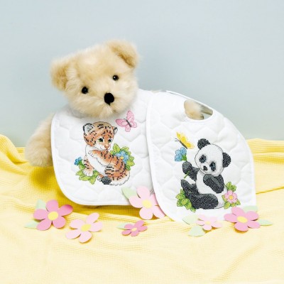 Набор для вышивания Детские салфетки Тигренок и панда