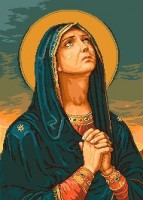 Набор для вышивания Икона Молитва Девы (Mother of God`s prayer) гобелен