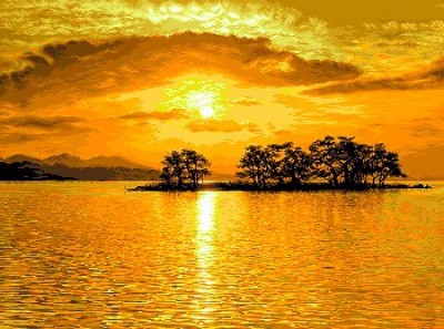 Набор для вышивания Золотой закат (Golden sunset) гобелен