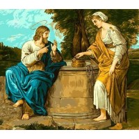 Набор для вышивания гобелена, Иисус и самарянка у колодца /G516