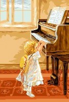 Набор для вышивания Маленькая пианистка (The little pianist girl) гобелен