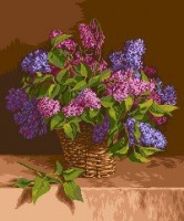 Набор для вышивания Корзина с сиренью (Basket with lilacs) гобелен /G616