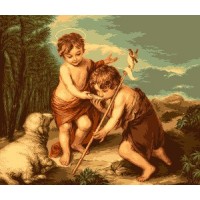 Набор для вышивания Младенец Христос и маленький Иоан Креститель (Jesus and John the Baptiser as Children) гобелен