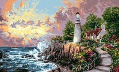 Маяк на закате (Sunset by the lighthouse)
