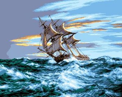 Набор для вышивания Парусник на море (Ship sailing on the sea) гобелен