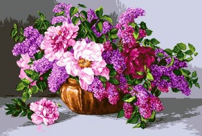 Набор для вышивания Сирень и пионы (Lilac and penoy) гобелен