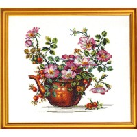 Набор для вышивания Шиповник в чайнике (Teapot with roses) /12-278