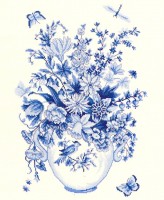 Набор для вышивания Голубые цветы (Blue flowers 2), лен /12-646