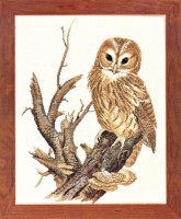 Набор для вышивания Одинокая сова, лен (Tawny owl) /12-677