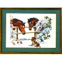 Набор для вышивания Лошадки и щенок (Horses & Puppies) /12-741