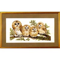 Набор для вышивания Сова и совята на ветке (4 owls) /14-146