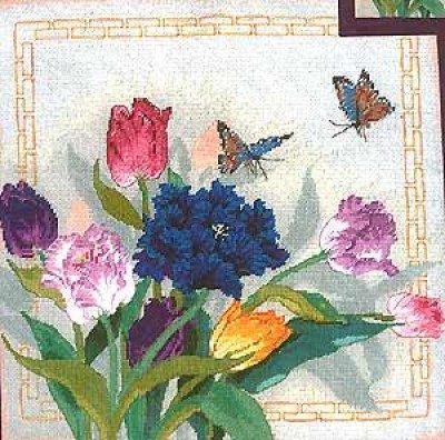 Подушка Тюльпаны и бабочки