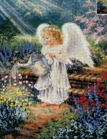 Набор для вышивания крестом Цветочный ангел