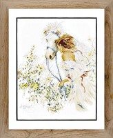 Набор для вышивания Девушка и лошадь (Horse And Flowers) лен /PN-0007952 (33829)