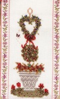Набор для вышивания нитками и бисером Весенний садик для влюбленных, фигурная стрижка куста (подвеска)
