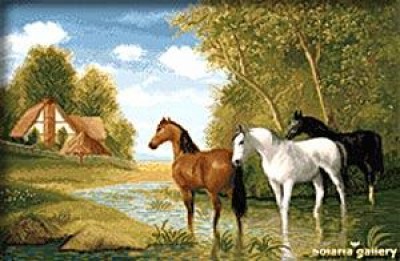 Схема  Фермерское угодье с лошадьми