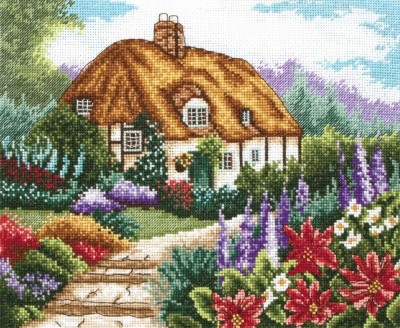 Набор для вышивания Домик с цветущим садом (Cottage Garden In Bloom)