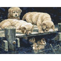 Набор для вышивания крестом Шайка на причале (Golden Pier Gang Puppies)