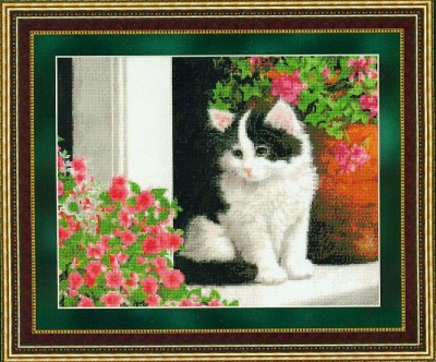 Набор для вышивания Котенок на крыльце (Kitty on Porch)