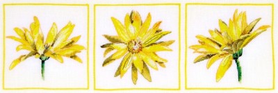 Набор для вышивания Желтое трио (Daisy Trio Close-up)