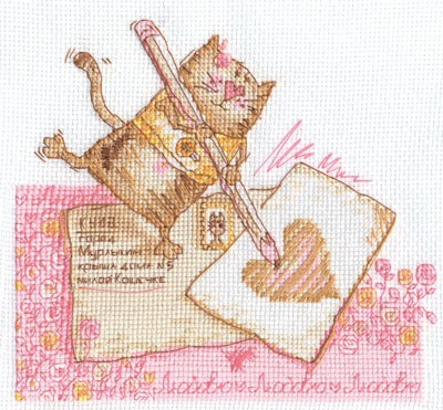 Набор для вышивания Письмо милой кошечке