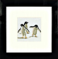 Набор для вышивания Трио пингвинов (лен)